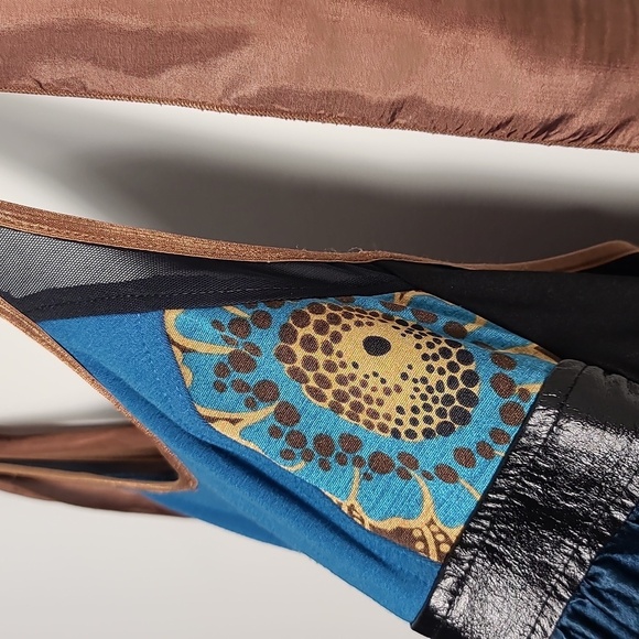 CESAR ARELLANES Multicolor Sleeveless Halter Dress Wrap Neck Size Small - Picture 8 of 14